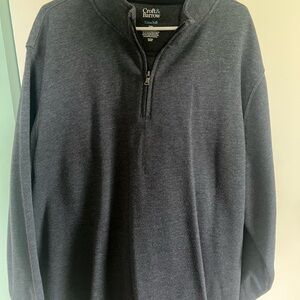 Croft & Barrow Gray Zip Up Sweater with Standing Collar